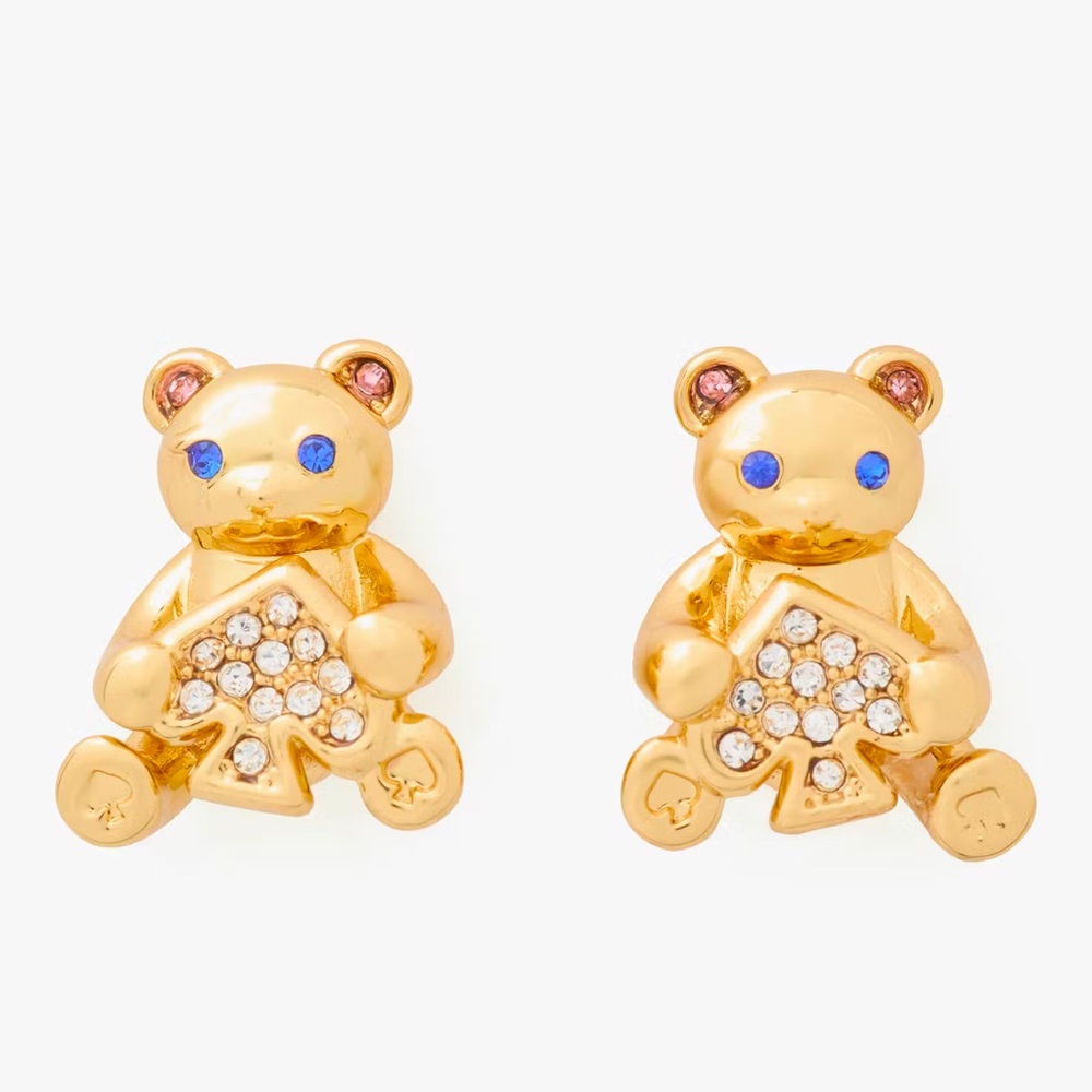 Kate Spade Oh What Fun Spade Teddy Bear Studs ♠️🧸